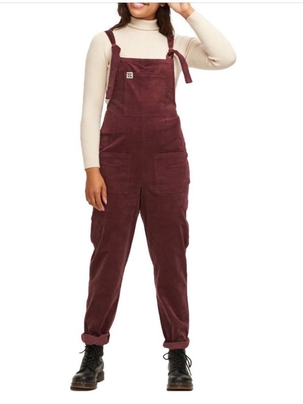 Lucy & Yak Original Dungarees 0R Burgundy Corduroy Organic Cotton Overalls Boho
